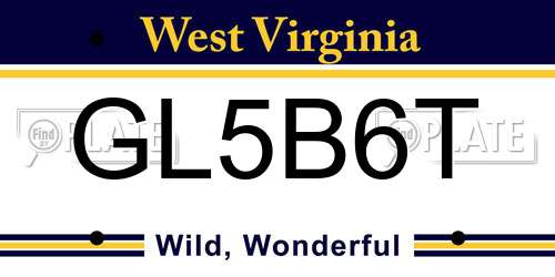 GL5B6T West Virginia License Plate