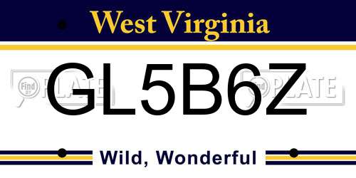 GL5B6Z West Virginia License Plate