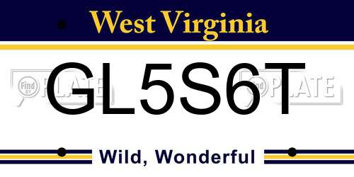GL5S6T West Virginia License Plate
