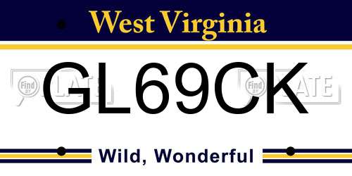 GL69CK West Virginia License Plate