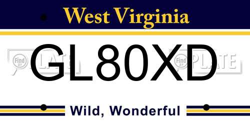 GL80XD West Virginia License Plate