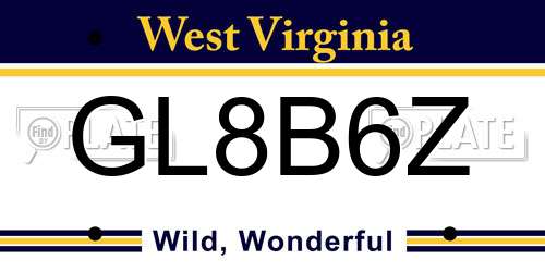 GL8B6Z West Virginia License Plate