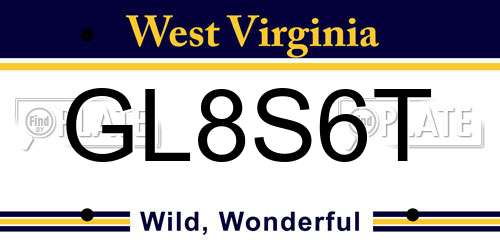 GL8S6T West Virginia License Plate