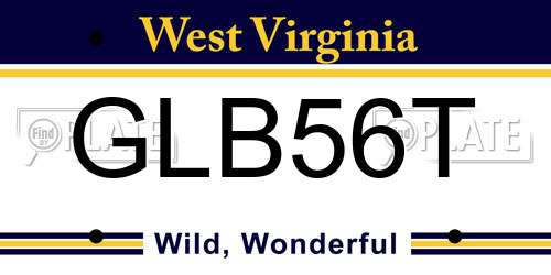 GLB56T West Virginia License Plate