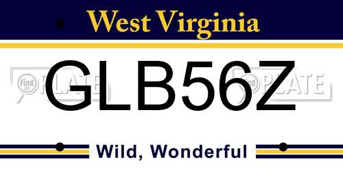 GLB56Z West Virginia License Plate