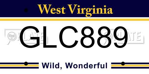 GLC889 West Virginia License Plate