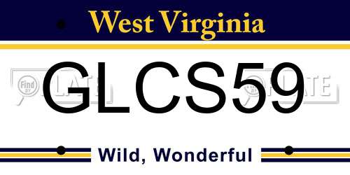 GLCS59 West Virginia License Plate