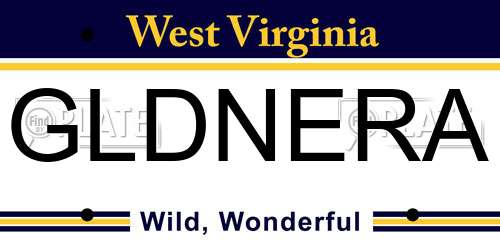 GLDNERA West Virginia License Plate