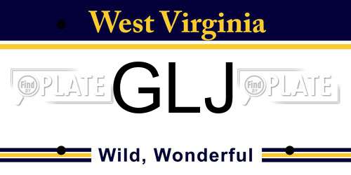 GLJ West Virginia License Plate