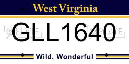 GLL1640 West Virginia License Plate