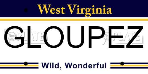 GLOUPEZ West Virginia License Plate