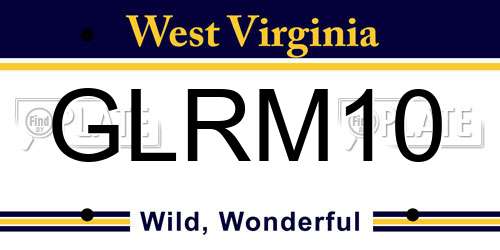 GLRM10 West Virginia License Plate