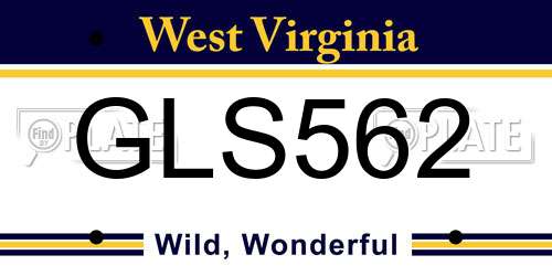 GLS562 West Virginia License Plate