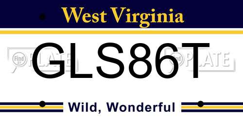 GLS86T West Virginia License Plate