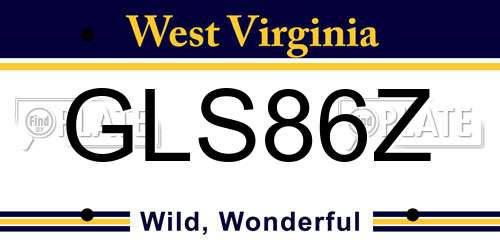GLS86Z West Virginia License Plate
