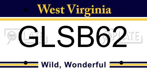 GLSB62 West Virginia License Plate