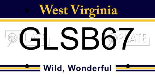 GLSB67 West Virginia License Plate