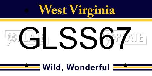GLSS67 West Virginia License Plate