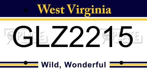 GLZ2215 West Virginia License Plate