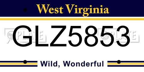 GLZ5853 West Virginia License Plate