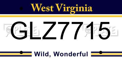 GLZ7715 West Virginia License Plate