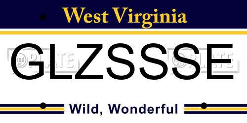 GLZSSSE West Virginia License Plate