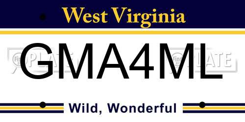 GMA4ML West Virginia License Plate