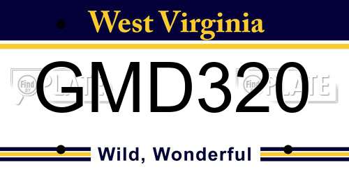 GMD320 West Virginia License Plate