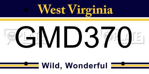 GMD370 West Virginia License Plate