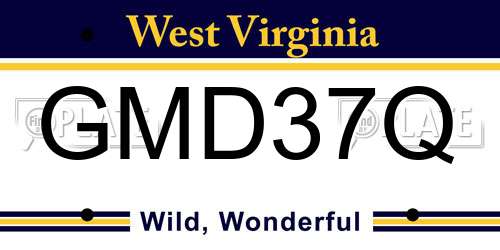 GMD37Q West Virginia License Plate