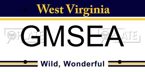 GMSEA West Virginia License Plate