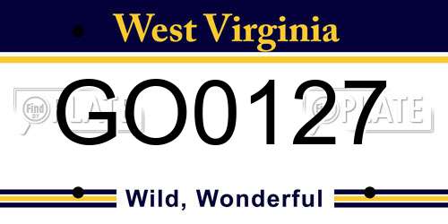 GO0127 West Virginia License Plate