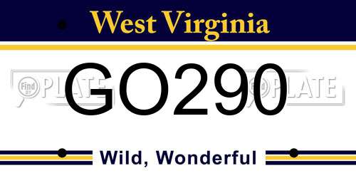 GO290 West Virginia License Plate
