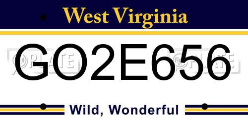 GO2E656 West Virginia License Plate