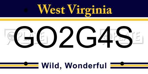 GO2G4S West Virginia License Plate