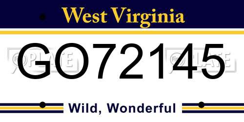 GO72145 West Virginia License Plate