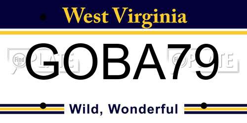 GOBA79 West Virginia License Plate