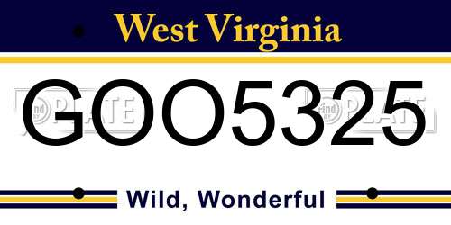 GOO5325 West Virginia License Plate