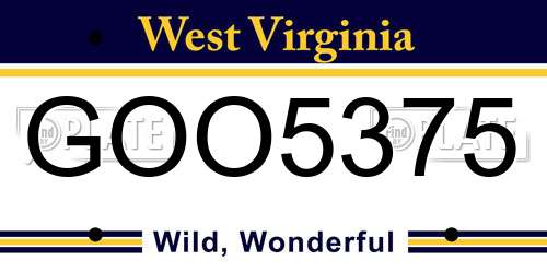 GOO5375 West Virginia License Plate