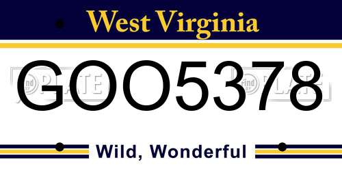 GOO5378 West Virginia License Plate