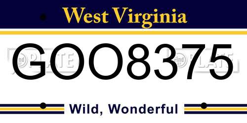 GOO8375 West Virginia License Plate