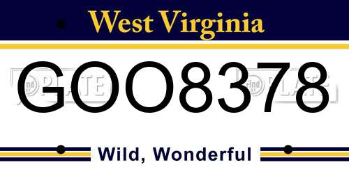 GOO8378 West Virginia License Plate