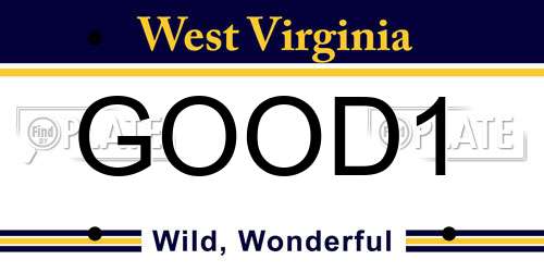 GOOD1 West Virginia License Plate