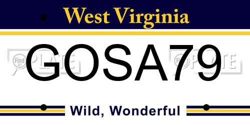 GOSA79 West Virginia License Plate