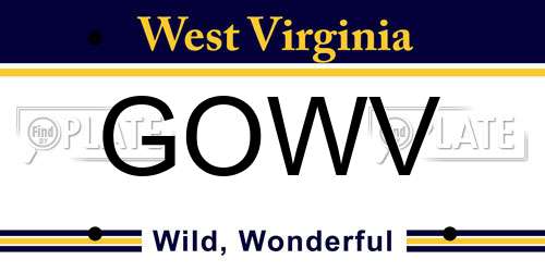 GOWV West Virginia License Plate