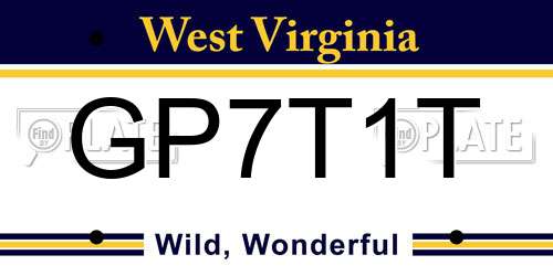 GP7T1T West Virginia License Plate