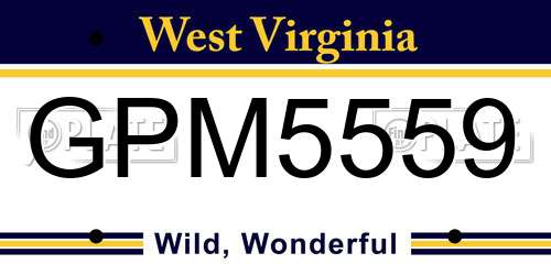 GPM5559 West Virginia License Plate