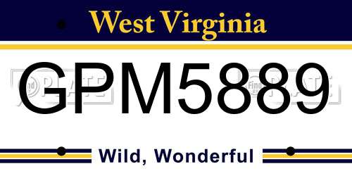 GPM5889 West Virginia License Plate