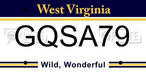 GQSA79 West Virginia License Plate