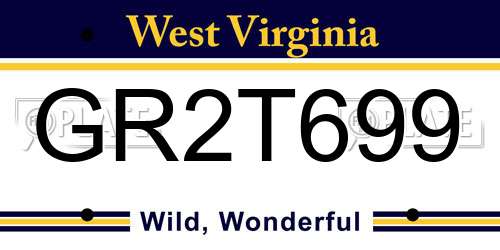 GR2T699 West Virginia License Plate